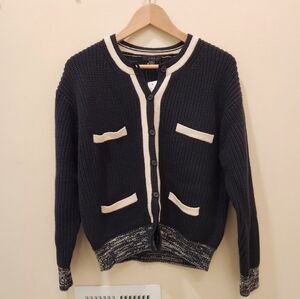 NWT J.Crew Front-pocket Cotton Cardigan Sweater Women's Size Medium M